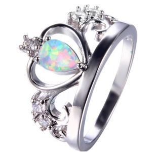 🦄👑 Fire Opal Crown Ring 🦄👑